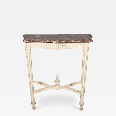 Louis XVI Style Creme Painted Console Table