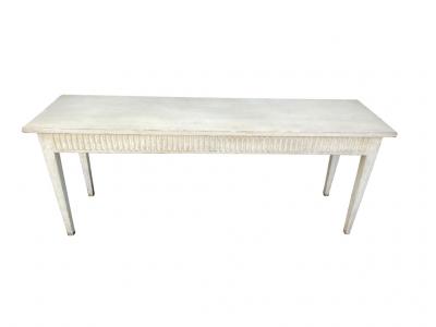 Louis XVI Style Creme Painted Table By Don Ruseau
