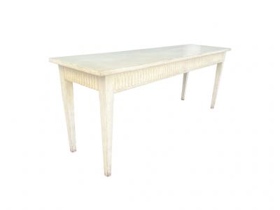 Louis XVI Style Creme Painted Table By Don Ruseau