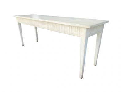 Louis XVI Style Creme Painted Table By Don Ruseau