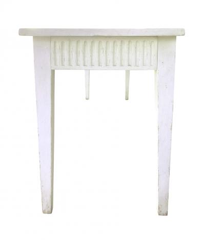 Louis XVI Style Creme Painted Table By Don Ruseau