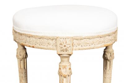 Louis XVI Style Creme Painted Tabouret