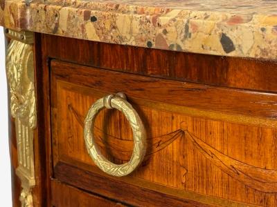 Louis XVI Style Demilune Commodes A Pair Inlaid Bronze France 19th c 