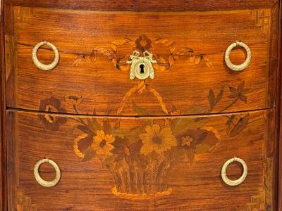 Louis XVI Style Demilune Commodes A Pair Inlaid Bronze France 19th c 