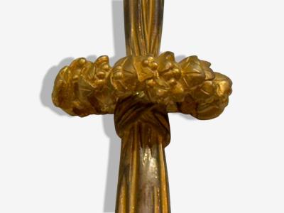 Louis XVI Style Dor Bronze Monumental Wall Sconces France 19th C 