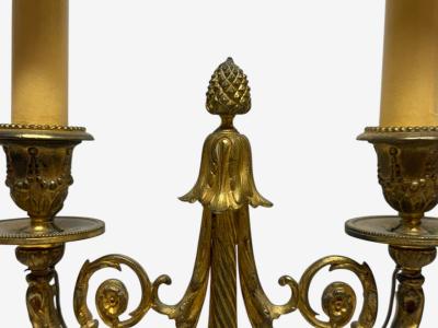 Louis XVI Style Dore Bronze Marble Candelabras France 19th c 