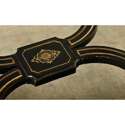 Louis XVI Style Ebonized Drop Leaf Desk