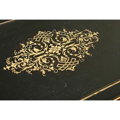 Louis XVI Style Ebonized Drop Leaf Desk