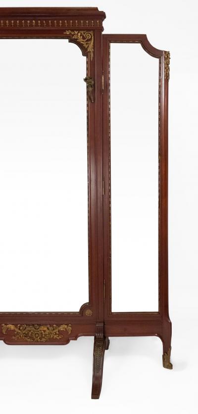 Louis XVI Style Gilt Bronze Mahogany Dressing Mirror