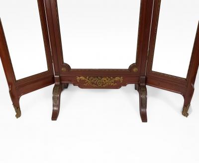 Louis XVI Style Gilt Bronze Mahogany Dressing Mirror