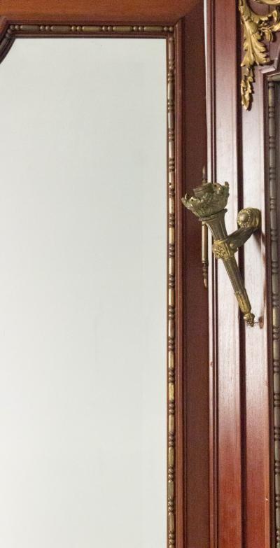 Louis XVI Style Gilt Bronze Mahogany Dressing Mirror