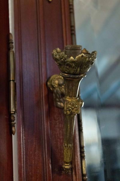 Louis XVI Style Gilt Bronze Mahogany Dressing Mirror