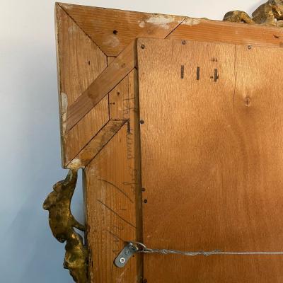 Louis XVI Style Gilt Wood Pier Console Wall Mirror Beveled