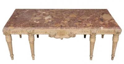 Louis XVI Style Gray Painted Coffee Table