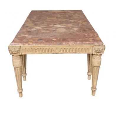 Louis XVI Style Gray Painted Coffee Table