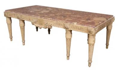 Louis XVI Style Gray Painted Coffee Table