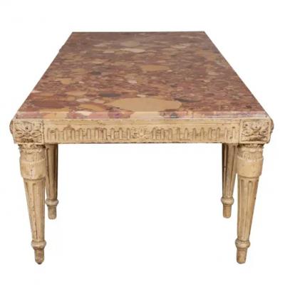 Louis XVI Style Gray Painted Coffee Table