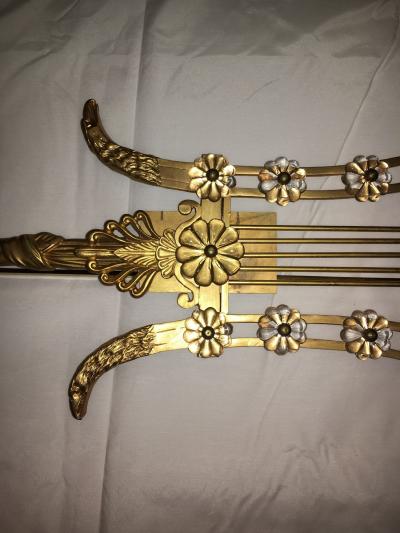 Louis XVI Style Harp Back Bronze Wall Sconces A Pair