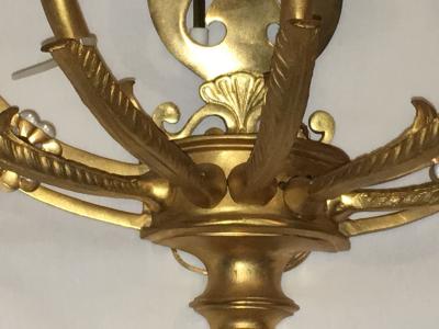 Louis XVI Style Harp Lyre Back Bronze Wall Sconce Set of Six