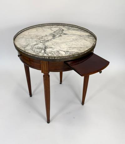 Louis XVI Style Mahogany Bouillotte Table with Marble Top Late 19th Century