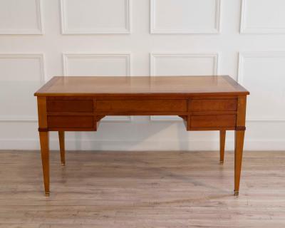 Louis XVI Style Mahogany Bureau Plat Directoire Desk Mid 20th Century