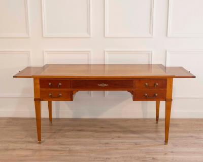 Louis XVI Style Mahogany Bureau Plat Directoire Desk Mid 20th Century