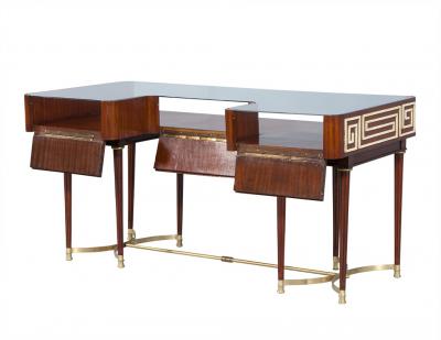 Louis XVI Style Mahogany Greek Key Display Console