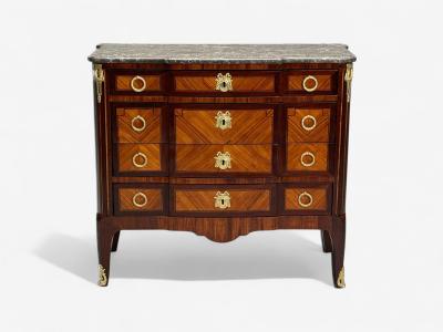 Louis XVI Style Mahogany Marble Bronze Commode France 19th C 