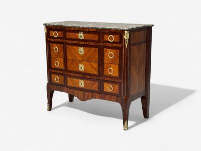 Louis XVI Style Mahogany Marble Bronze Commode France 19th C 