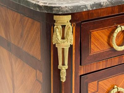 Louis XVI Style Mahogany Marble Bronze Commode France 19th C 