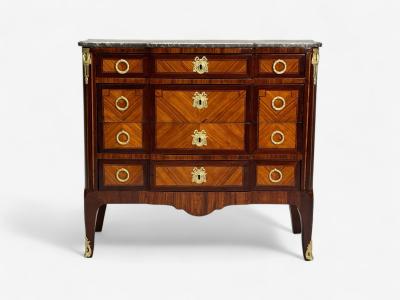 Louis XVI Style Mahogany Marble Bronze Commode France 19th C 