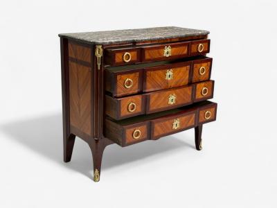 Louis XVI Style Mahogany Marble Bronze Commode France 19th C 
