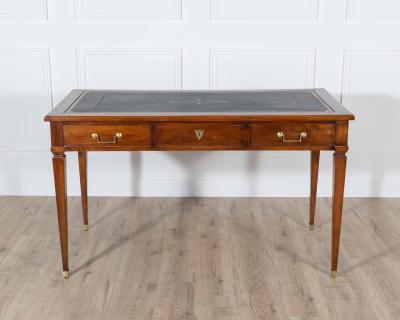 Louis XVI Style Mahogany Writing Desk with Leather Top