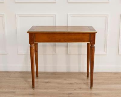 Louis XVI Style Mahogany Writing Desk with Leather Top Mid 20th Century
