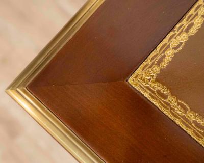 Louis XVI Style Mahogany Writing Desk with Leather Top Mid 20th Century