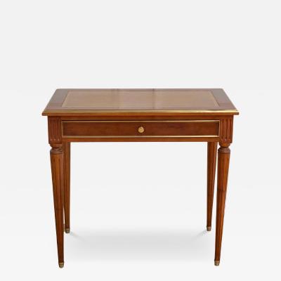 Louis XVI Style Mahogany Writing Desk with Leather Top Mid 20th Century