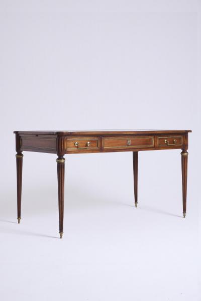 Louis XVI Style Mahogany and Brass Desk