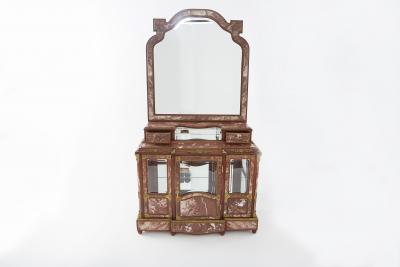 Louis XVI Style Marble Bronze Mounted Mahogany Cabinet
