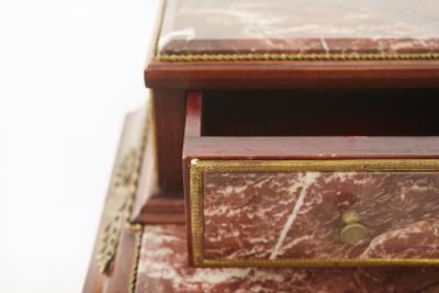 Louis XVI Style Marble Bronze Mounted Mahogany Cabinet