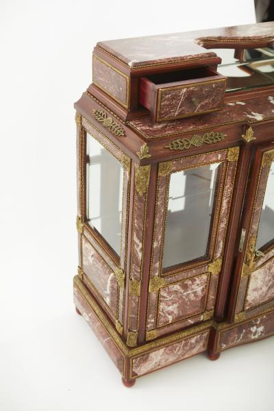 Louis XVI Style Marble Bronze Mounted Mahogany Cabinet