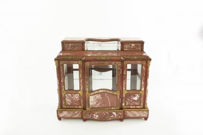 Louis XVI Style Marble Bronze Mounted Mahogany Cabinet