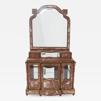 Louis XVI Style Marble Bronze Mounted Mahogany Cabinet