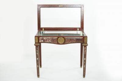 Louis XVI Style Marble Ormolu Bronze Mounted Vitrine