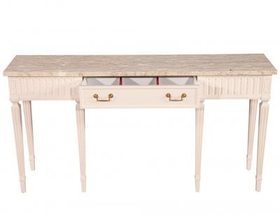 Louis XVI Style Marble Top Console Table