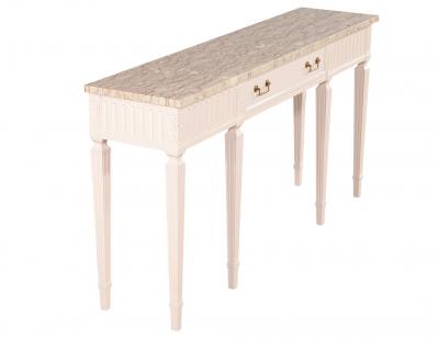 Louis XVI Style Marble Top Console Table