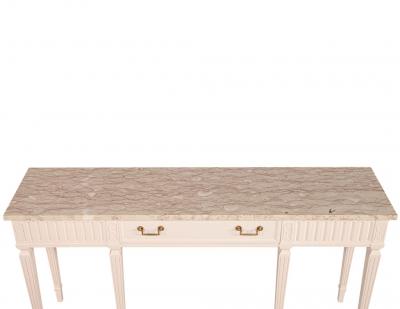 Louis XVI Style Marble Top Console Table