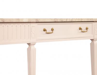 Louis XVI Style Marble Top Console Table