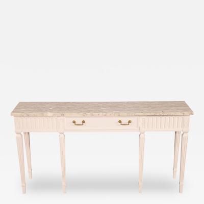 Louis XVI Style Marble Top Console Table