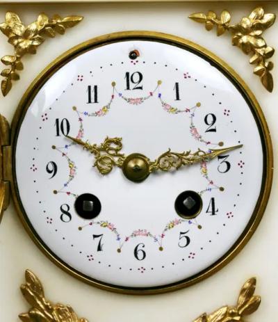 Louis XVI Style Marble and Bronze Clock Garniture