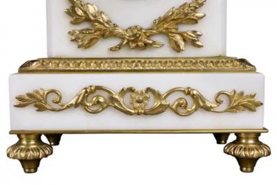 Louis XVI Style Marble and Bronze Clock Garniture